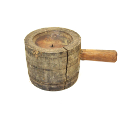 Świecznik drewniany w starym stylu z uchwytem XL